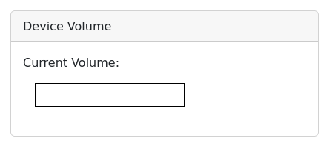A volume meter on the device admin page showing the recommended one-third to one-half level versus a level that pegs into the red.